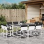 Juego de comedor de jardín 11 pzas con cojines textilene blanco de , Conjuntos de jardín - Ref: Foro24-3295109, Precio: 547,4...