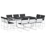 Juego de comedor de jardín 11 pzas con cojines textilene blanco de , Conjuntos de jardín - Ref: Foro24-3295109, Precio: 547,4...