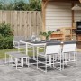 Juego de comedor de jardín 9 pzas con cojines textilene blanco de , Conjuntos de jardín - Ref: Foro24-3295098, Precio: 342,36...