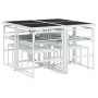 Juego de comedor de jardín 9 pzas con cojines textilene blanco de , Conjuntos de jardín - Ref: Foro24-3295098, Precio: 342,36...