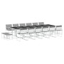 Juego de comedor de jardín 17 pzas con cojines textilene blanco de , Conjuntos de jardín - Ref: Foro24-3295102, Precio: 886,1...