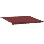 Manual retractable awning with LED lights burgundy 500x300 cm by , Awnings - Ref: Foro24-3310195, Price: 419,59 €, Discount: %