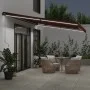 Manual retractable awning with LED lights burgundy 500x300 cm by , Awnings - Ref: Foro24-3310195, Price: 419,59 €, Discount: %