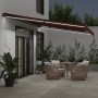 Toldo retráctil manual con luces LED burdeos 500x300 cm de , Toldos - Ref: Foro24-3310195, Precio: 426,49 €, Descuento: %