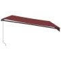Manual retractable awning with LED lights burgundy 500x300 cm by , Awnings - Ref: Foro24-3310195, Price: 419,59 €, Discount: %