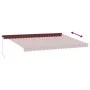 Manual retractable awning with LED lights burgundy 500x300 cm by , Awnings - Ref: Foro24-3310195, Price: 419,59 €, Discount: %