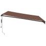 Toldo retráctil automático con luces LED marrón 400x300 cm de , Toldos - Ref: Foro24-3310211, Precio: 590,79 €, Descuento: %