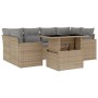 Set sofás de jardín 7 piezas y cojines ratán sintético beige de , Conjuntos de jardín - Ref: Foro24-3267129, Precio: 483,43 €...