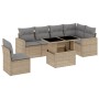 Set sofás de jardín 7 piezas y cojines ratán sintético beige de , Conjuntos de jardín - Ref: Foro24-3267309, Precio: 488,15 €...