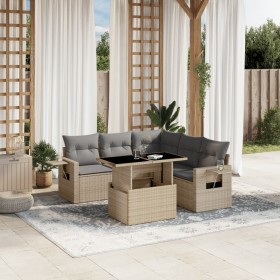 Juego de sofás jardín con cojines 6 pzas ratán sintético beige de , Conjuntos de jardín - Ref: Foro24-3267899, Precio: 433,46...