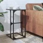 Mesa auxiliar con vidrio transparente acero 40x30x61,5 cm de , Mesas auxiliares - Ref: Foro24-846037, Precio: 35,02 €, Descue...
