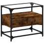 Mueble TV cristal y madera ingeniería roble ahumado 60x35x51 cm de , Muebles TV - Ref: Foro24-846056, Precio: 56,82 €, Descue...