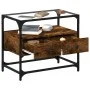Mueble TV cristal y madera ingeniería roble ahumado 60x35x51 cm de , Muebles TV - Ref: Foro24-846056, Precio: 56,07 €, Descue...