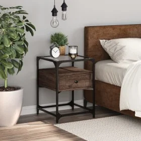 Mesita de noche madera de ingeniería marrón roble 40x40x55 cm de , Mesitas de noche - Ref: Foro24-846082, Precio: 58,60 €, De...