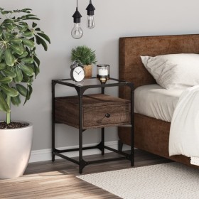 Mesita de noche madera de ingeniería marrón roble 40x40x55 cm de , Mesitas de noche - Ref: Foro24-846082, Precio: 59,52 €, De...