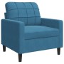 Juego de sofás con cojines 3 piezas terciopelo azul de , Sofás - Ref: Foro24-3278360, Precio: 708,58 €, Descuento: %