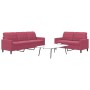 Juego de sofás con cojines 2 piezas terciopelo rojo tinto de , Sofás - Ref: Foro24-3278395, Precio: 487,96 €, Descuento: %