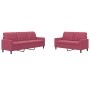 Juego de sofás con cojines 2 piezas terciopelo rojo tinto de , Sofás - Ref: Foro24-3278395, Precio: 487,96 €, Descuento: %