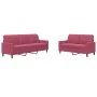 Set of sofas with 2 pieces of red velvet cushions by , Sofas - Ref: Foro24-3278395, Price: 479,85 €, Discount: %