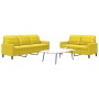 Juego de sofás con cojines 2 piezas terciopelo amarillo de , Sofás - Ref: Foro24-3278397, Precio: 516,55 €, Descuento: %