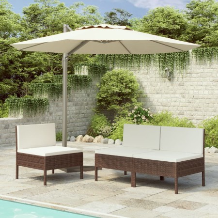 Sillas de jardín 2 unidades con cojines ratán sintético marrón de vidaXL, Sillas de jardín - Ref: Foro24-310189, Precio: 209,...