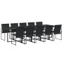 Juego de comedor de jardín 11 piezas textileno negro de , Conjuntos de jardín - Ref: Foro24-3295121, Precio: 602,94 €, Descue...