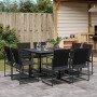 Juego de comedor para jardín 9 piezas textilene negro de , Conjuntos de jardín - Ref: Foro24-3295123, Precio: 340,71 €, Descu...