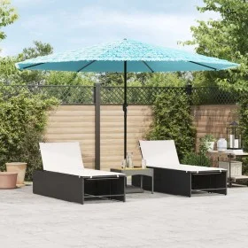 Sombrilla de jardín con palo de acero azul 388x388x248 cm de , Sombrillas - Ref: Foro24-4005114, Precio: 141,56 €, Descuento: %