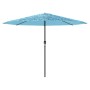 Sombrilla de jardín con palo de acero azul 388x388x248 cm de , Sombrillas - Ref: Foro24-4005114, Precio: 128,20 €, Descuento: %
