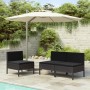 Sillas de jardín 3 unidades con cojines ratán sintético negro de vidaXL, Sillas de jardín - Ref: Foro24-310191, Precio: 222,9...