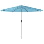 Sombrilla de jardín con palo de acero azul 388x388x248 cm de , Sombrillas - Ref: Foro24-4005114, Precio: 128,20 €, Descuento: %