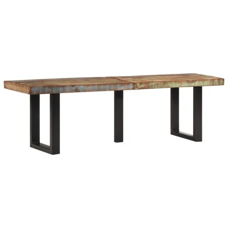Solid recycled wood and steel bench 160 cm by , Benches for halls and storage - Ref: Foro24-4006412, Price: 134,69 €, Discoun...
