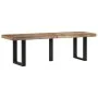 Solid recycled wood and steel bench 160 cm by , Benches for halls and storage - Ref: Foro24-4006412, Price: 134,69 €, Discoun...