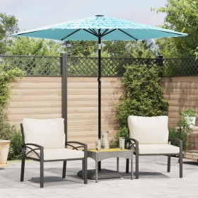 Sombrilla de jardín con poste de acero azul 223x223x213 cm de , Sombrillas - Ref: Foro24-4005098, Precio: 72,50 €, Descuento: %