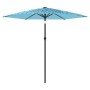 Sombrilla de jardín con poste de acero azul 223x223x213 cm de , Sombrillas - Ref: Foro24-4005098, Precio: 72,50 €, Descuento: %