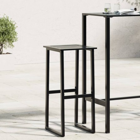 Taburetes de bar 2 unidades acero negro 38x38x80 cm de , Sillas de jardín - Ref: Foro24-4009265, Precio: 124,19 €, Descuento: %