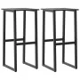 Taburetes de bar 2 unidades acero negro 38x38x80 cm de , Sillas de jardín - Ref: Foro24-4009265, Precio: 121,79 €, Descuento: %