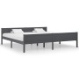 Estructura de cama de madera maciza de pino gris 200x200 cm de vidaXL, Camas y somieres - Ref: Foro24-322130, Precio: 137,50 ...