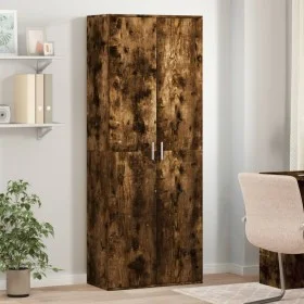 Aparador alto madera de ingeniería roble ahumado 70x35x180 cm de , Taquillas y armarios de almacenamiento - Ref: Foro24-32766...