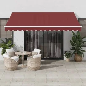 Manual retractable awning in burgundy color, 400x350 cm. by , Awnings - Ref: Foro24-3214982, Price: 354,38 €, Discount: %
