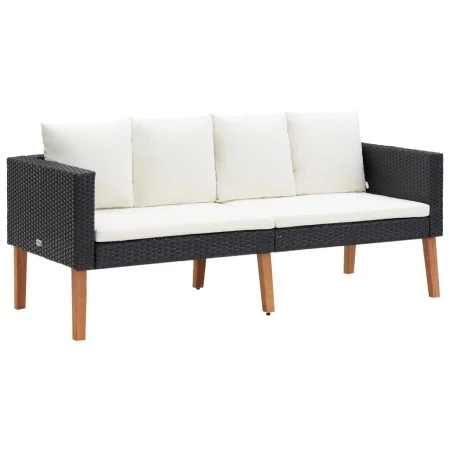 Sofá de jardín 2 plazas con cojines ratán sintético negro von vidaXL, Outdoor-Sofas - Ref: Foro24-310216, Preis: 154,99 €, Ra...