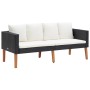 Sofá de jardín 2 plazas con cojines ratán sintético negro de vidaXL, Sofás de exterior - Ref: Foro24-310216, Precio: 156,79 €...