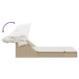 Tumbona doble con capota y cojines ratán sintético beige de , Tumbonas - Ref: Foro24-368641, Precio: 311,07 €, Descuento: %