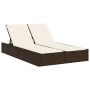 Tumbona doble con cojines ratán sintético marrón de , Tumbonas - Ref: Foro24-368629, Precio: 259,04 €, Descuento: %