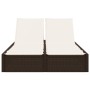 Tumbona doble con cojines ratán sintético marrón de , Tumbonas - Ref: Foro24-368629, Precio: 259,04 €, Descuento: %