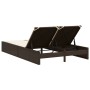 Tumbona doble con cojines ratán sintético marrón de , Tumbonas - Ref: Foro24-368629, Precio: 259,04 €, Descuento: %