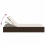 Tumbona doble con cojines ratán sintético marrón de , Tumbonas - Ref: Foro24-368629, Precio: 259,04 €, Descuento: %