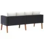 Sofá de jardín 2 plazas con cojines ratán sintético negro von vidaXL, Outdoor-Sofas - Ref: Foro24-310216, Preis: 154,99 €, Ra...