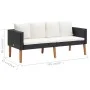Sofá de jardín 2 plazas con cojines ratán sintético negro von vidaXL, Outdoor-Sofas - Ref: Foro24-310216, Preis: 154,99 €, Ra...
