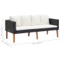 Sofá de jardín 2 plazas con cojines ratán sintético negro de vidaXL, Sofás de exterior - Ref: Foro24-310216, Precio: 156,79 €...